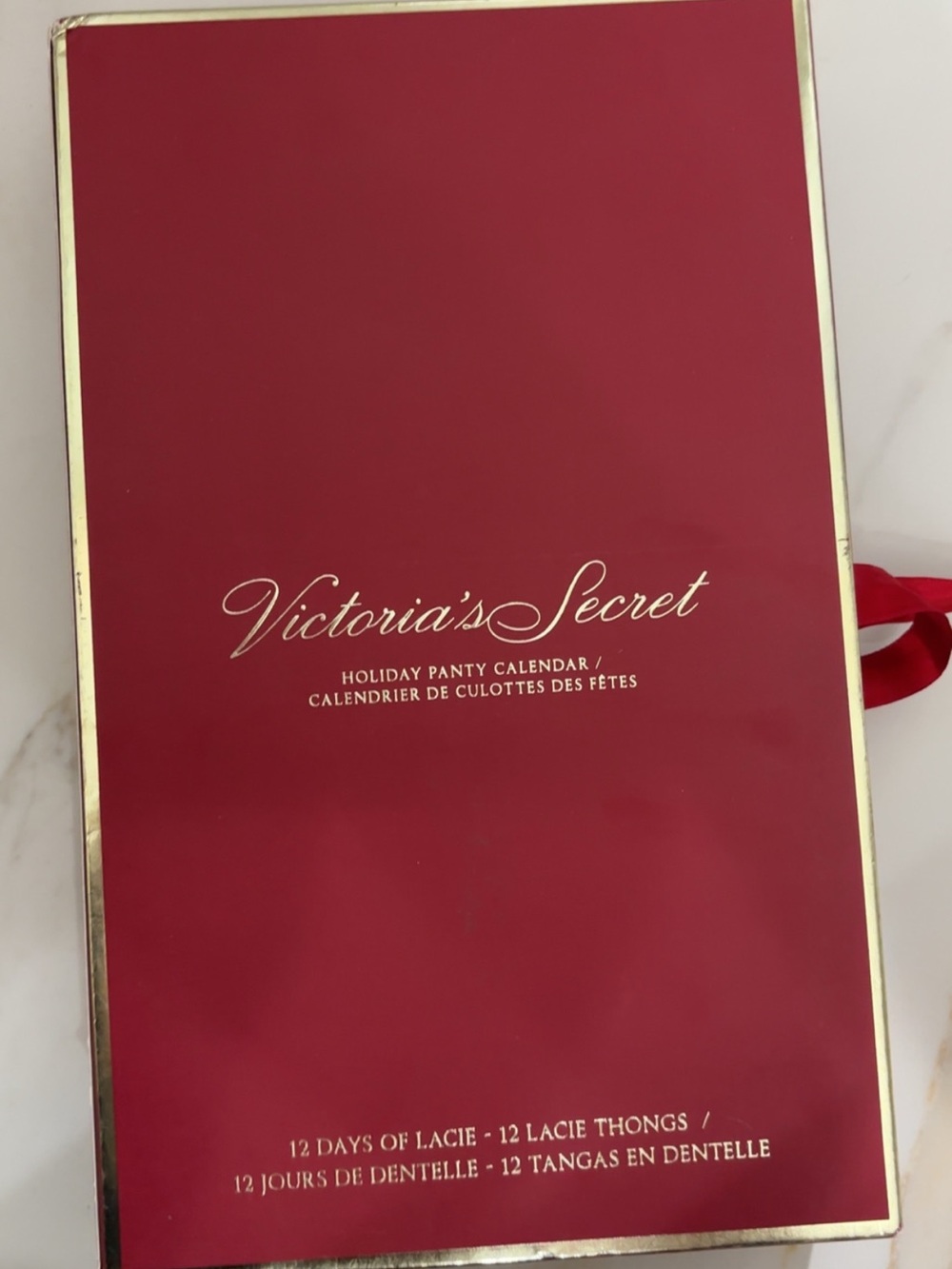 Victoria's Secret Red Holiday Panty Calendar Box